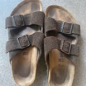 Brown suede Birkenstocks
